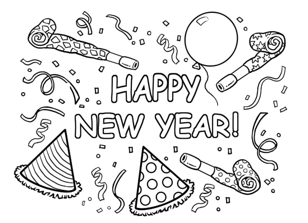 Happy New Year Coloring Pages 2022