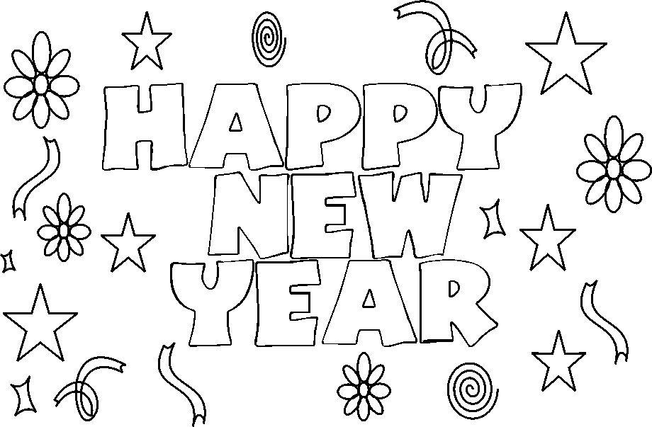 Happy New Year Coloring Pages Free