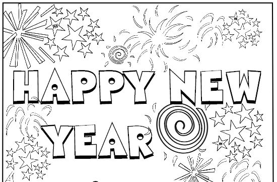 Happy New Year Colouring Pages Printable