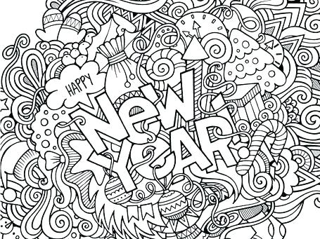 Happy New Year Colouring Pages