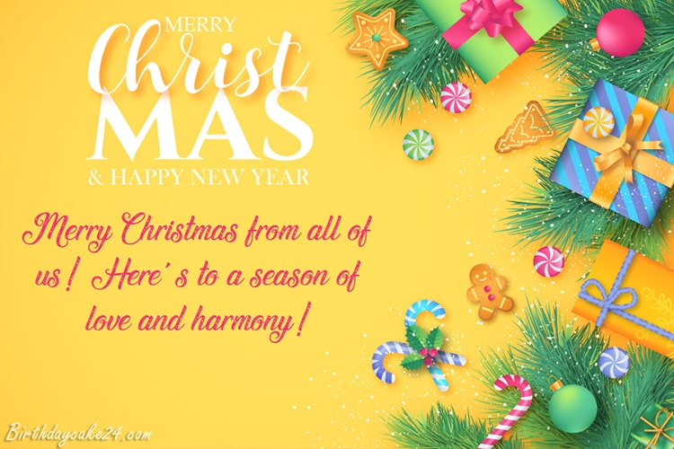 Merry Christmas and Happy New Year Wishes Cards