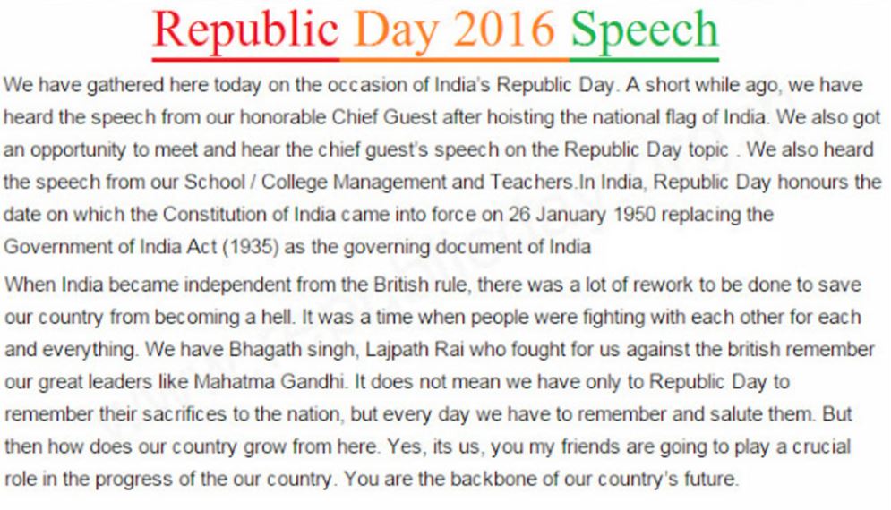 Republic Day Speeches