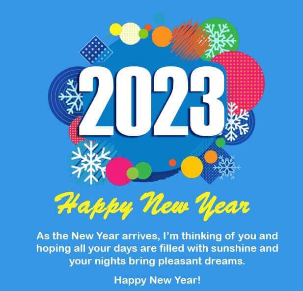 Happy New Year 2023 Greeting Card Quote Wishes