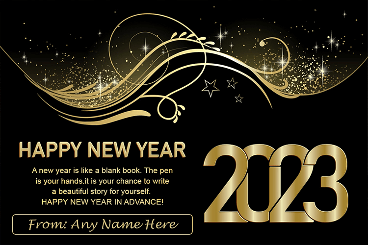 Happy New Year Wishes Card with Name Online