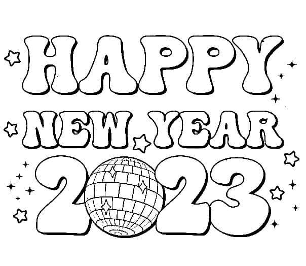 New Year 2023 coloring page