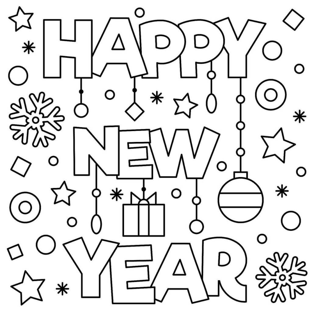 New-Year-January-Coloring-Pages_-Free-Printable Fun to Help Kids Adults Welcome 2023